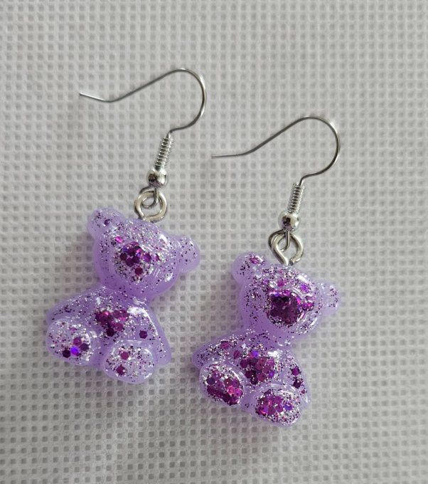 Boucles d'oreilles ours 