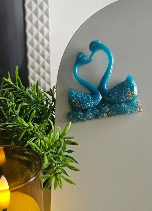 Magnet Réfrigérateur Couple de Cygnes 